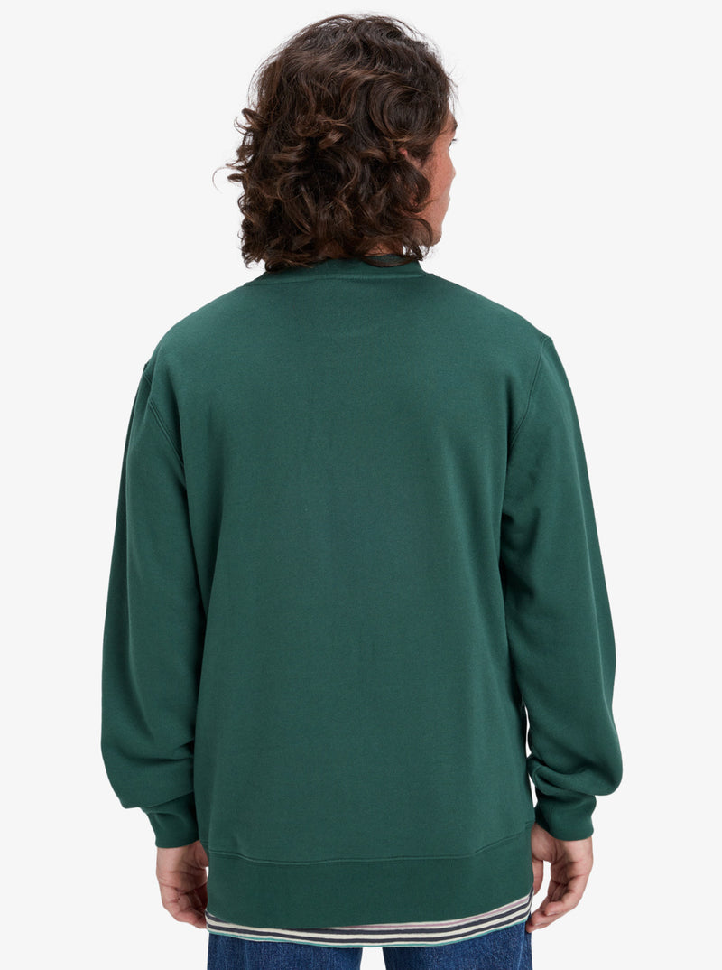 Load image into Gallery viewer, Quiksilver Men&#39;s Graphic Sweatshirt Trekking Green EQYFT05132_TKR
