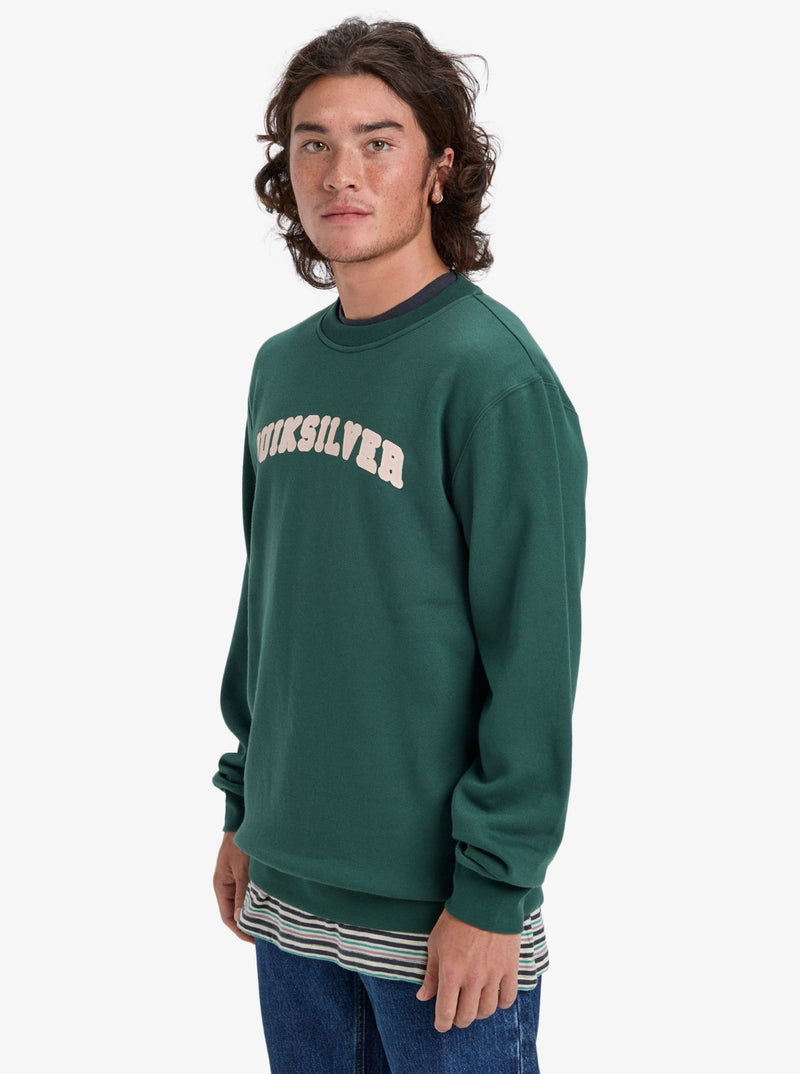Load image into Gallery viewer, Quiksilver Men&#39;s Graphic Sweatshirt Trekking Green EQYFT05132_TKR
