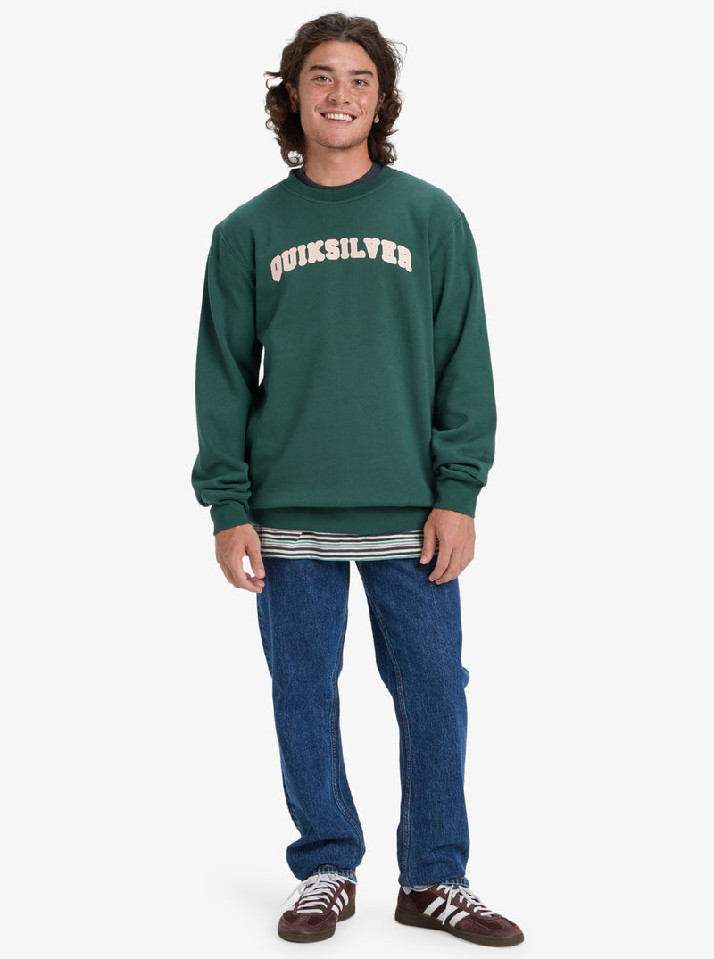 Load image into Gallery viewer, Quiksilver Men&#39;s Graphic Sweatshirt Trekking Green EQYFT05132_TKR
