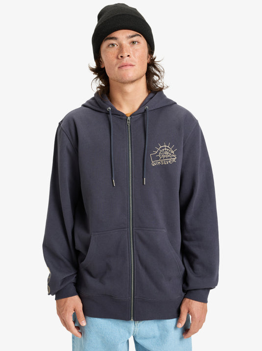 Quiksilver Men's Graphic Full Zip Hoodie India Ink EQYFT05133-KSH0