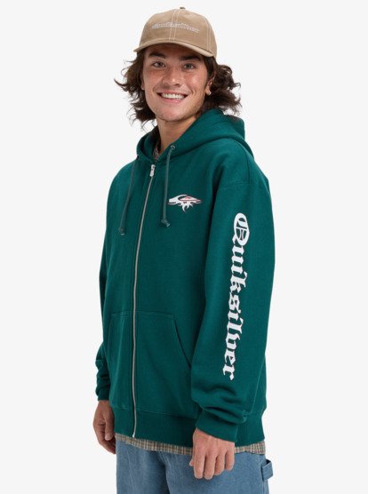 Quicksilver Men's Old English Zip Through Hoodie Green EQYFT05156-GRN