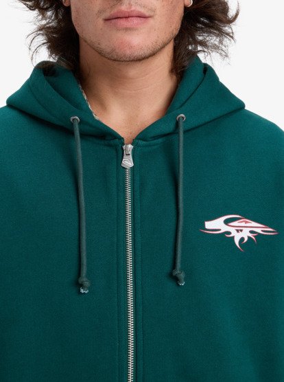 Quicksilver Men's Old English Zip Through Hoodie Green EQYFT05156-GRN