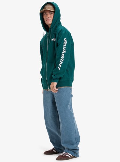 Quicksilver Men's Old English Zip Through Hoodie Green EQYFT05156-GRN