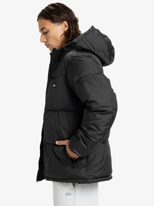 Quiksilver Men's Cold Days Puffer Hooded Jacket Black EQYJK04173-KVJ0