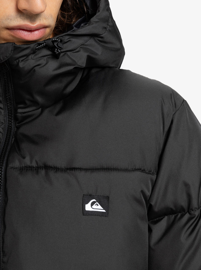 Load image into Gallery viewer, Quiksilver Men&#39;s Cold Days Puffer Hooded Jacket Black EQYJK04173-KVJ0
