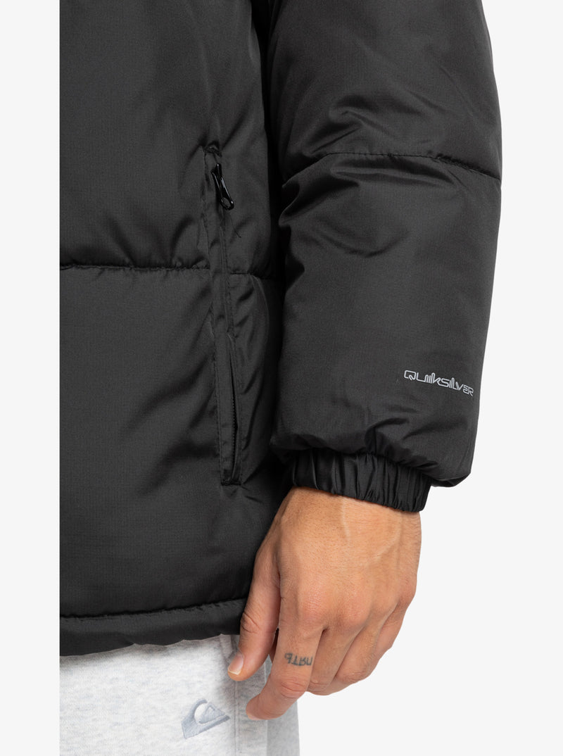 Load image into Gallery viewer, Quiksilver Men&#39;s Cold Days Puffer Hooded Jacket Black EQYJK04173-KVJ0
