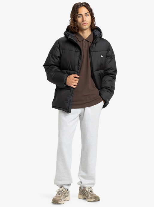 Quiksilver Men's Cold Days Puffer Hooded Jacket Black EQYJK04173-KVJ0