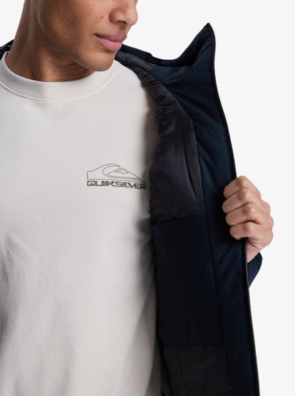 Load image into Gallery viewer, Quiksilver Men&#39;s Overcast 3K Insulated Waterproof Hooded Jacket Black EQYJK04194-KVJ0
