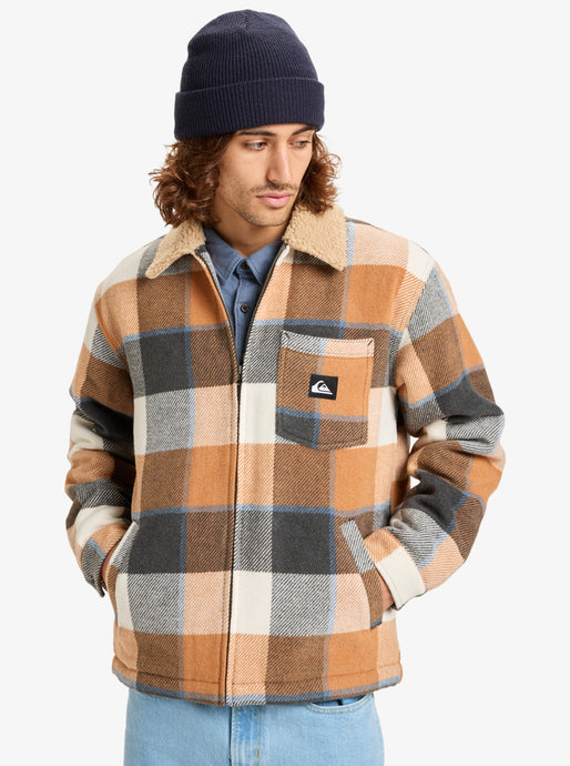 Quiksilver Men's Dna Sherpa Harrington Jacket Almond Sherpa Harrington EQYJK04201_CMD1