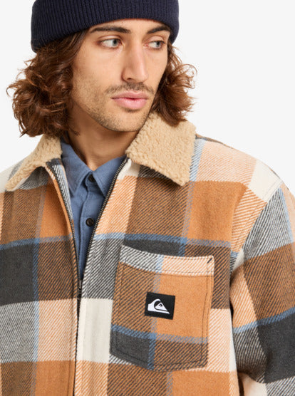 Load image into Gallery viewer, Quiksilver Men&#39;s Dna Sherpa Harrington Jacket Almond Sherpa Harrington EQYJK04201_CMD1

