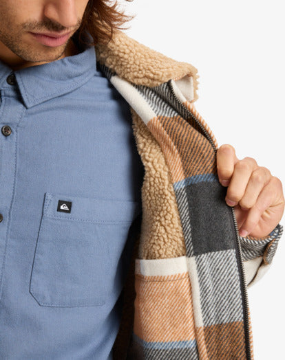 Load image into Gallery viewer, Quiksilver Men&#39;s Dna Sherpa Harrington Jacket Almond Sherpa Harrington EQYJK04201_CMD1
