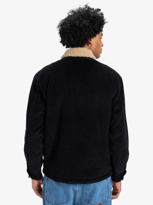 Quiksilver Men's Dna Sherpa Harrington Jacket Black EQYJK04201_KVJ0
