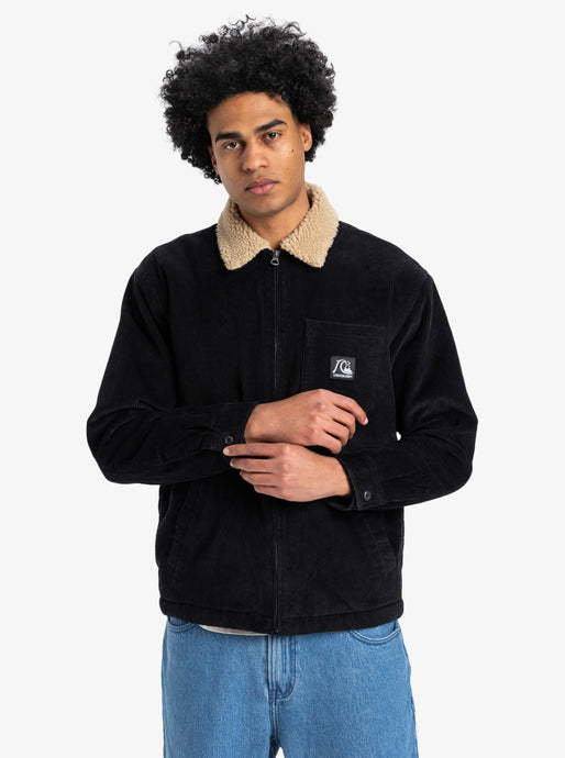 Quiksilver Men's Dna Sherpa Harrington Jacket Black EQYJK04201_KVJ0