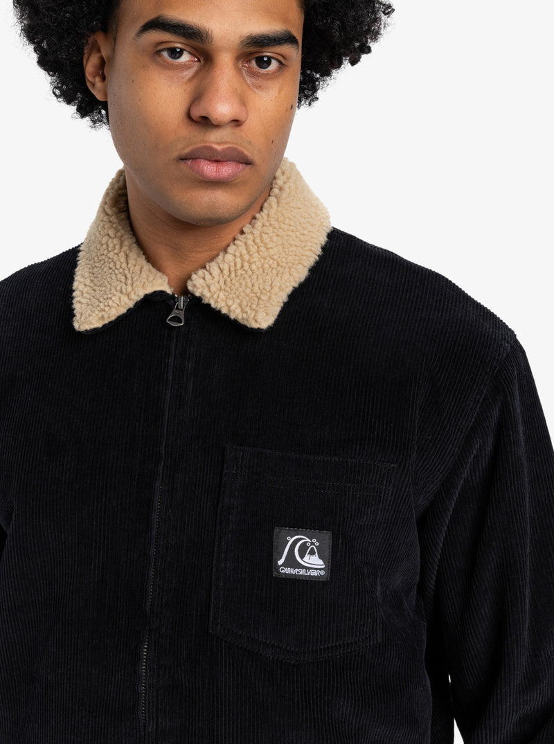 Load image into Gallery viewer, Quiksilver Men&#39;s Dna Sherpa Harrington Jacket Black EQYJK04201_KVJ0
