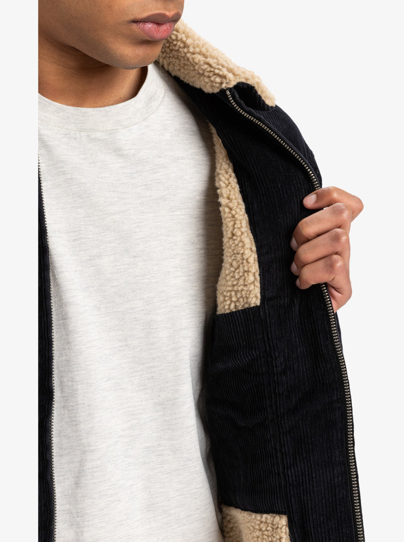 Load image into Gallery viewer, Quiksilver Men&#39;s Dna Sherpa Harrington Jacket Black EQYJK04201_KVJ0
