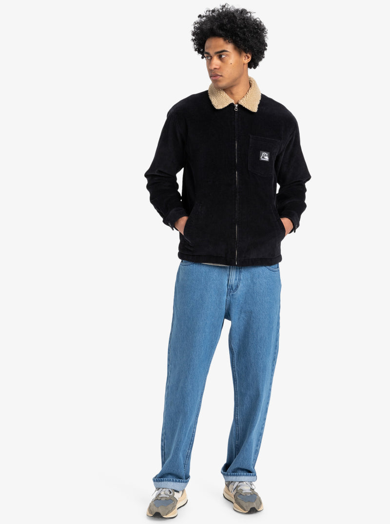 Load image into Gallery viewer, Quiksilver Men&#39;s Dna Sherpa Harrington Jacket Black EQYJK04201_KVJ0
