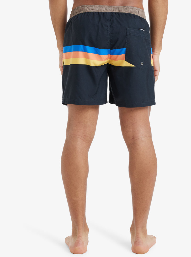 Load image into Gallery viewer, Quiksilver Men&#39;s Everyday Straight 15&quot; Swim Shorts Black Retro Stripe EQYJV04121_KVJ5

