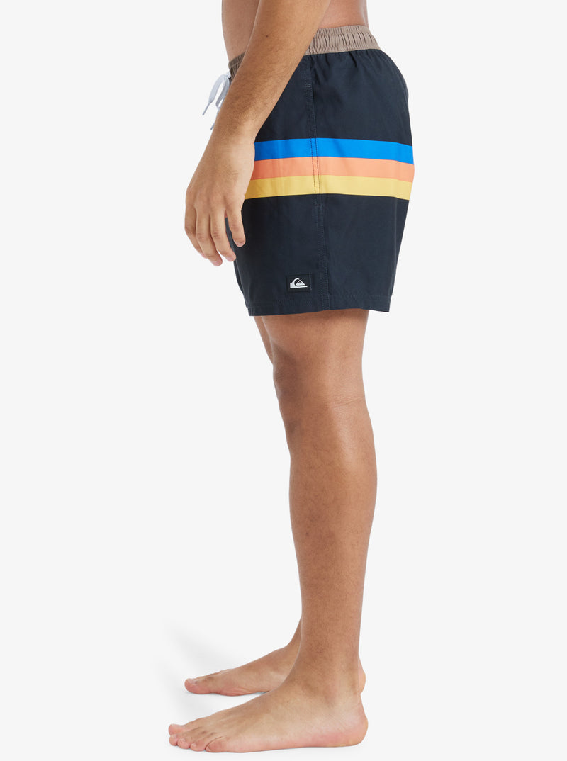 Load image into Gallery viewer, Quiksilver Men&#39;s Everyday Straight 15&quot; Swim Shorts Black Retro Stripe EQYJV04121_KVJ5
