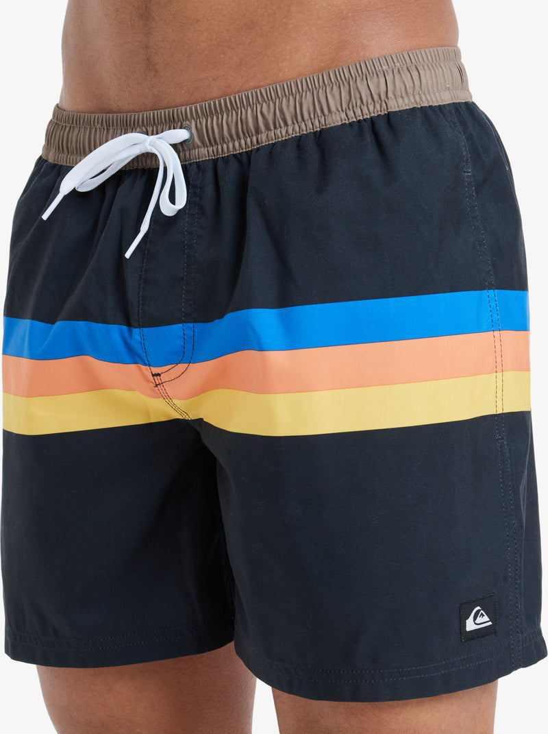 Load image into Gallery viewer, Quiksilver Men&#39;s Everyday Straight 15&quot; Swim Shorts Black Retro Stripe EQYJV04121_KVJ5
