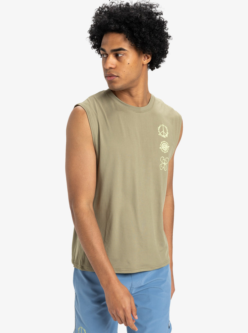 Load image into Gallery viewer, Quiksilver Men&#39;s Lap Time Muscle Tank Top Aloe EQYKT04376-TMZ0
