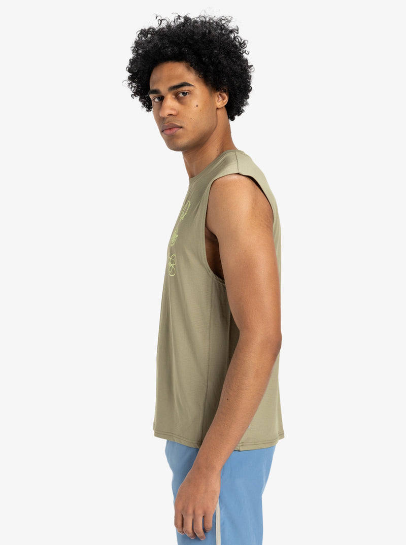Load image into Gallery viewer, Quiksilver Men&#39;s Lap Time Muscle Tank Top Aloe EQYKT04376-TMZ0
