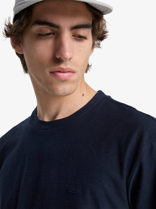 Quiksilver Men's Slub Roundneck Short Sleeve T-Shirt Dark Navy EQYKT04391_KTP0