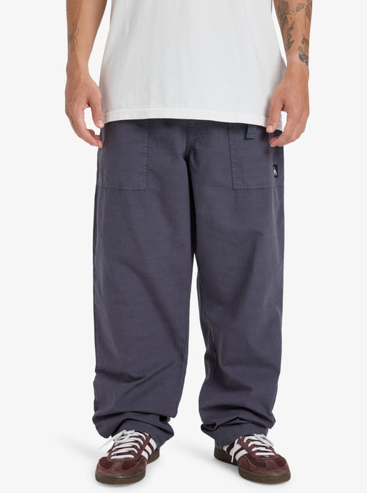 Quilsilver Men's Double Crown Elastic Waist Pants India Ink EQYNP03326-KSH0