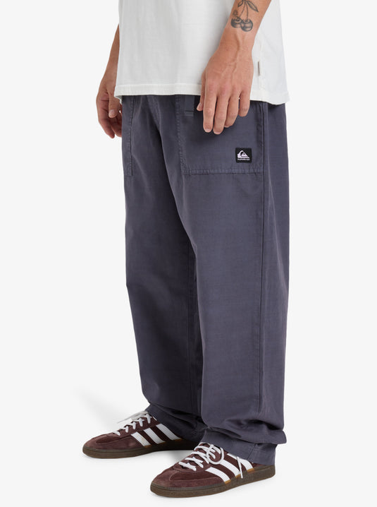 Quilsilver Men's Double Crown Elastic Waist Pants India Ink EQYNP03326-KSH0