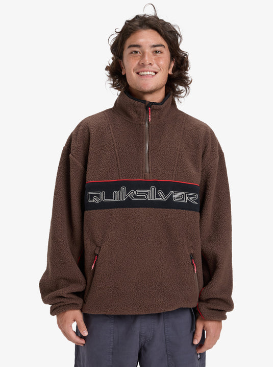 Quiksilver Men's Omni Sherpa Half-Zip Technical Fleece Chocolate Brown EQYPF03064_CSD0