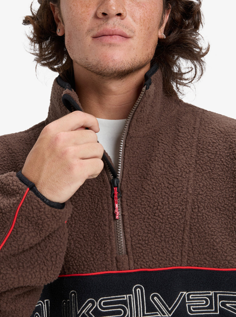 Load image into Gallery viewer, Quiksilver Men&#39;s Omni Sherpa Half-Zip Technical Fleece Chocolate Brown EQYPF03064_CSD0
