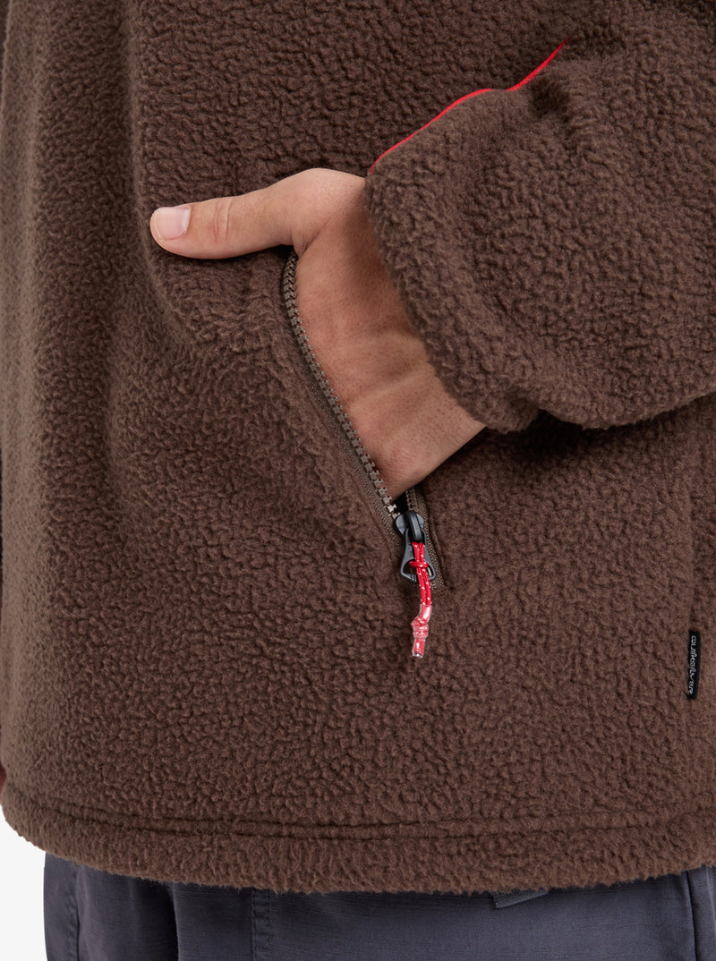 Load image into Gallery viewer, Quiksilver Men&#39;s Omni Sherpa Half-Zip Technical Fleece Chocolate Brown EQYPF03064_CSD0
