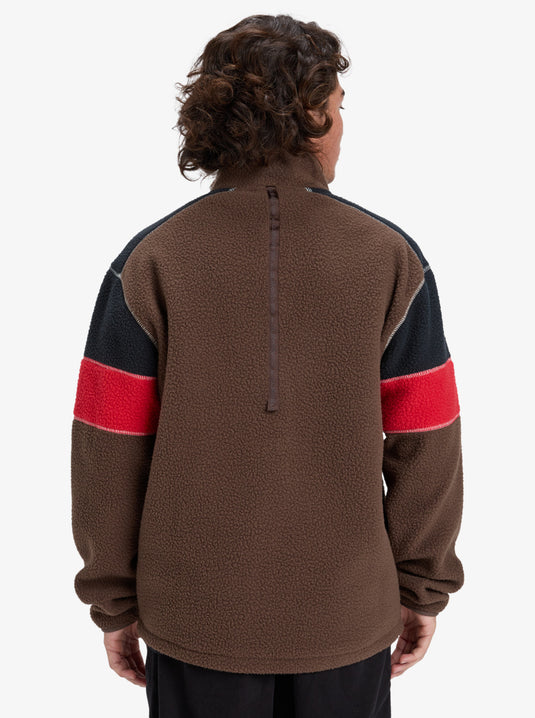 Quiksilver Men's Clean Coast Block Full Zip Fleece Chocolate Brown EQYPF03065_CSD0
