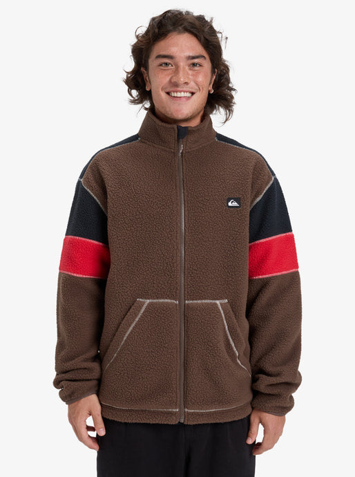 Quiksilver Men's Clean Coast Block Full Zip Fleece Chocolate Brown EQYPF03065_CSD0
