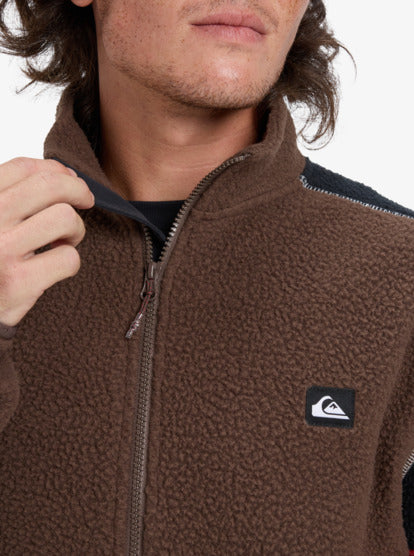 Load image into Gallery viewer, Quiksilver Men&#39;s Clean Coast Block Full Zip Fleece Chocolate Brown EQYPF03065_CSD0
