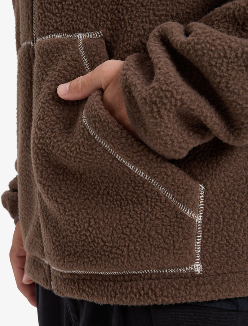 Load image into Gallery viewer, Quiksilver Men&#39;s Clean Coast Block Full Zip Fleece Chocolate Brown EQYPF03065_CSD0
