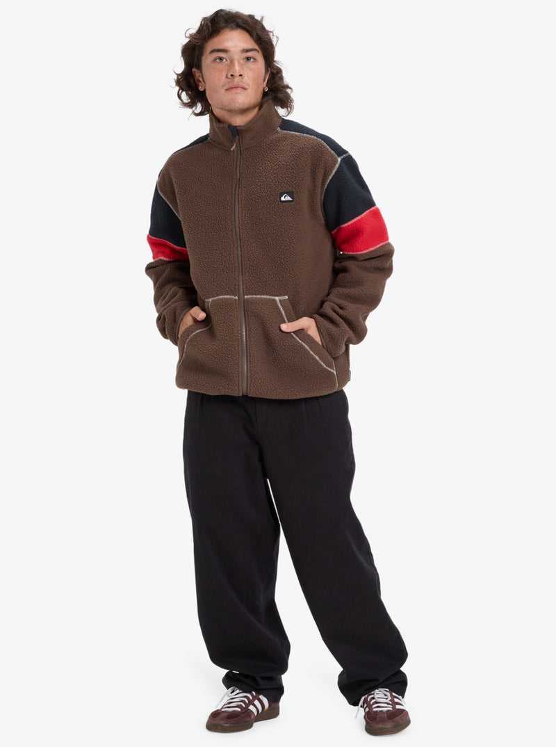 Load image into Gallery viewer, Quiksilver Men&#39;s Clean Coast Block Full Zip Fleece Chocolate Brown EQYPF03065_CSD0
