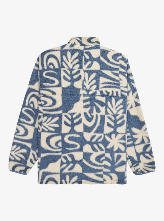 Quiksilver Men's Clean Coast Full Zip Fleece China Blue Desert Checker EQYPF03066-BND6