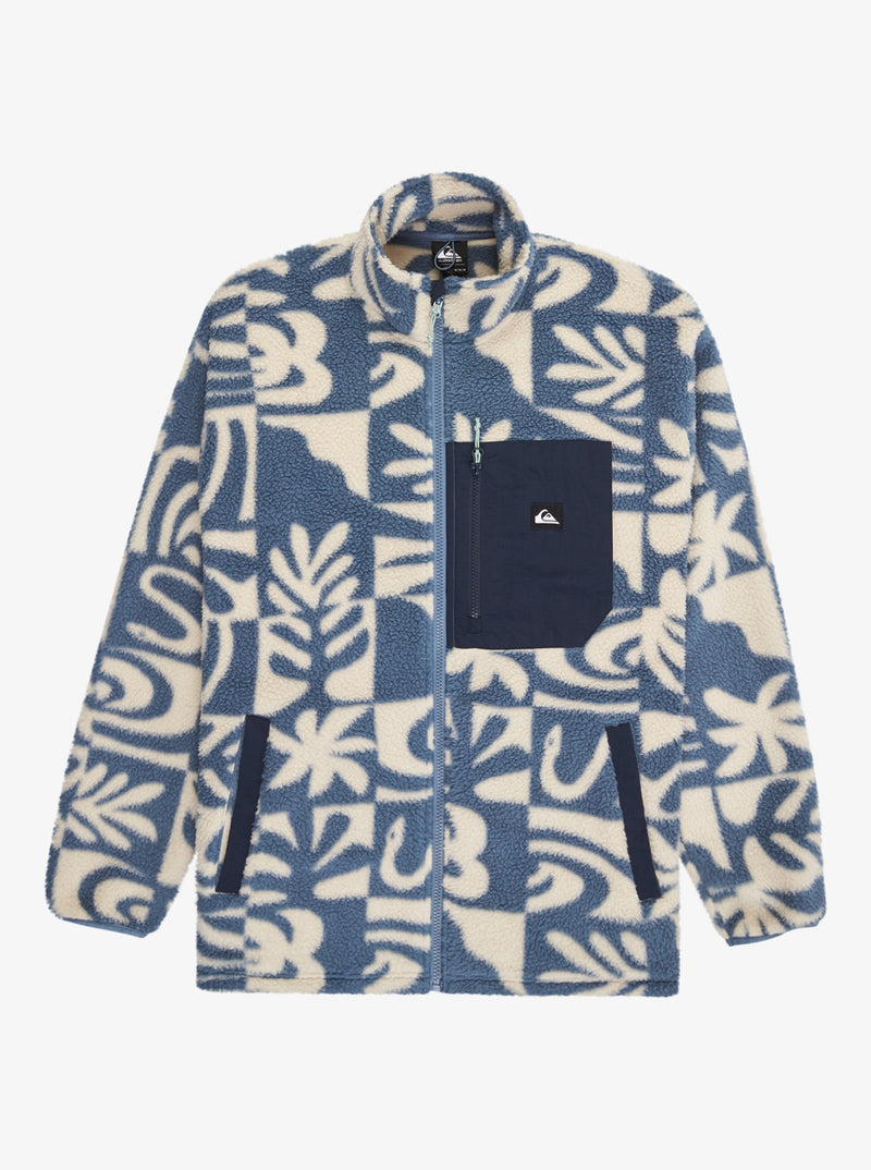 Load image into Gallery viewer, Quiksilver Men&#39;s Clean Coast Full Zip Fleece China Blue Desert Checker EQYPF03066-BND6
