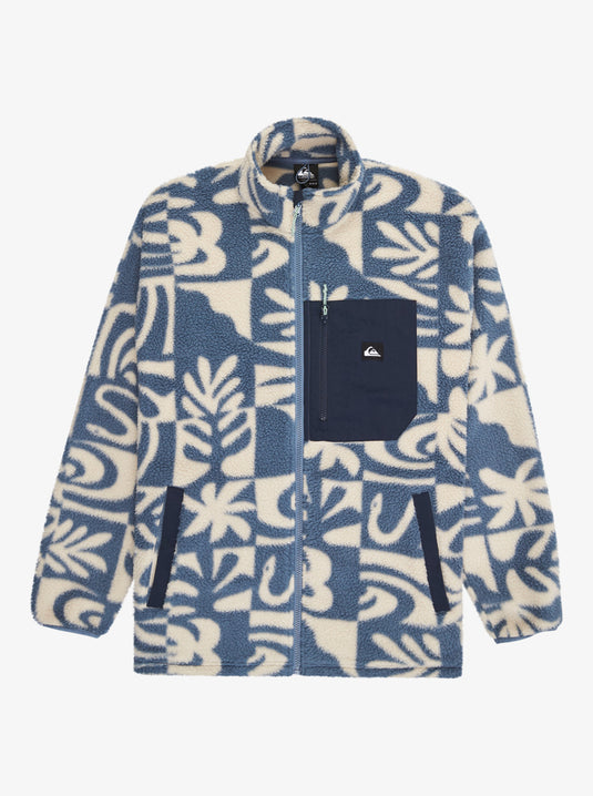Quiksilver Men's Clean Coast Full Zip Fleece China Blue Desert Checker EQYPF03066-BND6