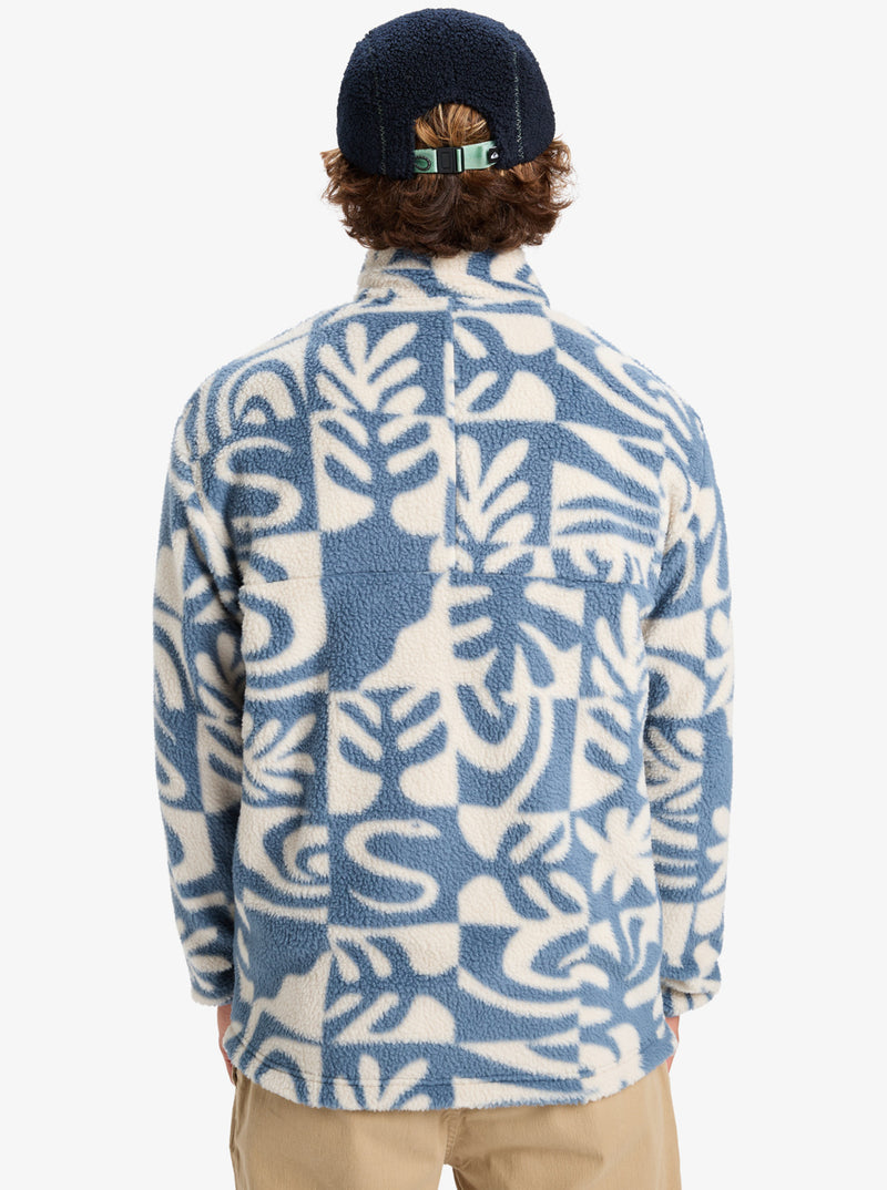 Load image into Gallery viewer, Quiksilver Men&#39;s Clean Coast Full Zip Fleece China Blue Desert Checker EQYPF03066-BND6
