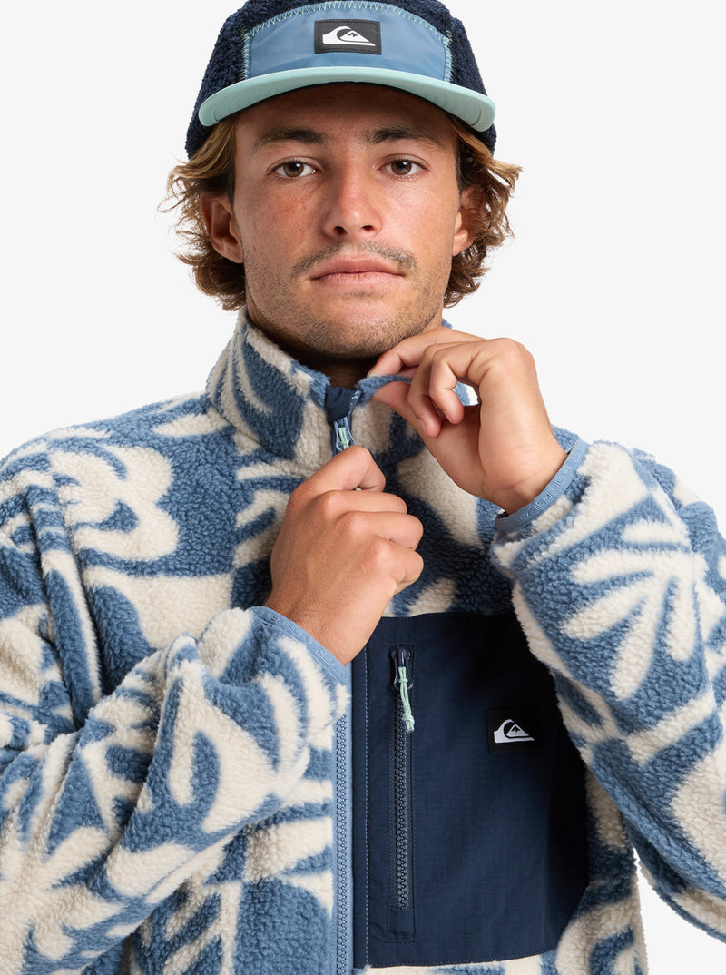 Load image into Gallery viewer, Quiksilver Men&#39;s Clean Coast Full Zip Fleece China Blue Desert Checker EQYPF03066-BND6
