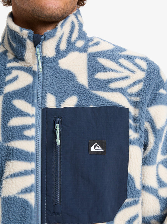 Quiksilver Men's Clean Coast Full Zip Fleece China Blue Desert Checker EQYPF03066-BND6