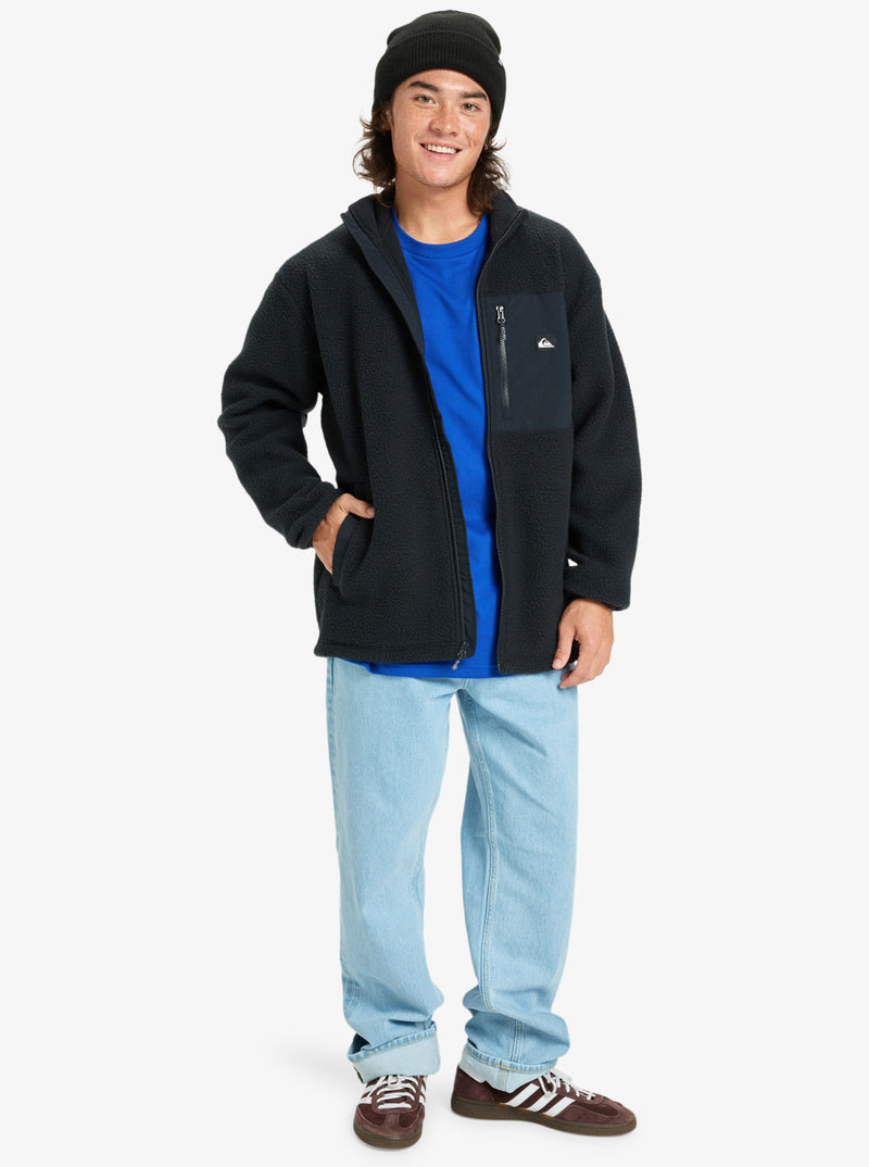 Load image into Gallery viewer, Quiksilver Men&#39;s Clean Coast Full Zip Fleece Black EQYPF03066-KVJ0
