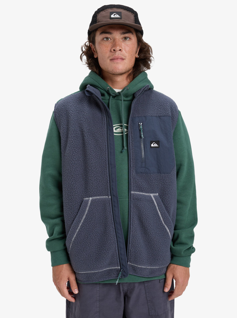 Load image into Gallery viewer, Quiksilver Men&#39;s Clean Coast Gillet Full Zip Fleece India Ink EQYPF03067-KSH0

