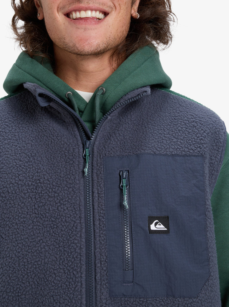 Load image into Gallery viewer, Quiksilver Men&#39;s Clean Coast Gillet Full Zip Fleece India Ink EQYPF03067-KSH0
