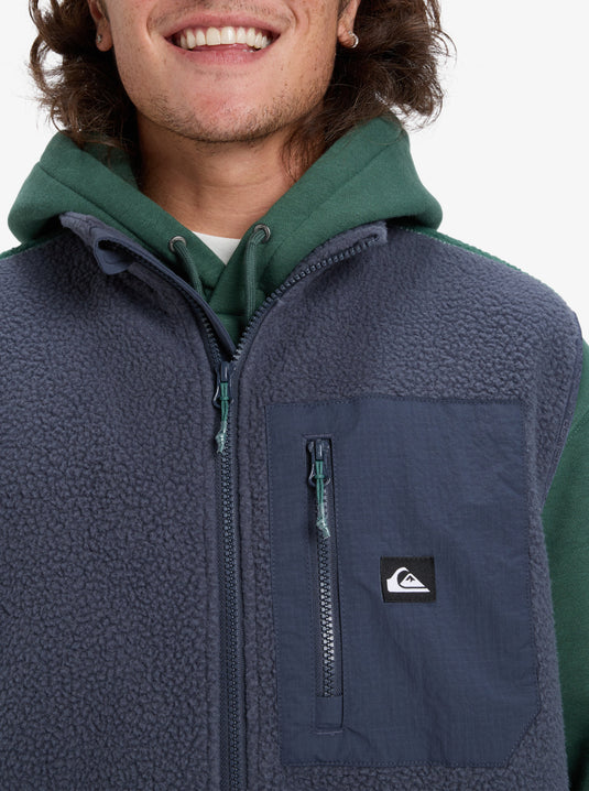 Quiksilver Men's Clean Coast Gillet Full Zip Fleece India Ink EQYPF03067-KSH0