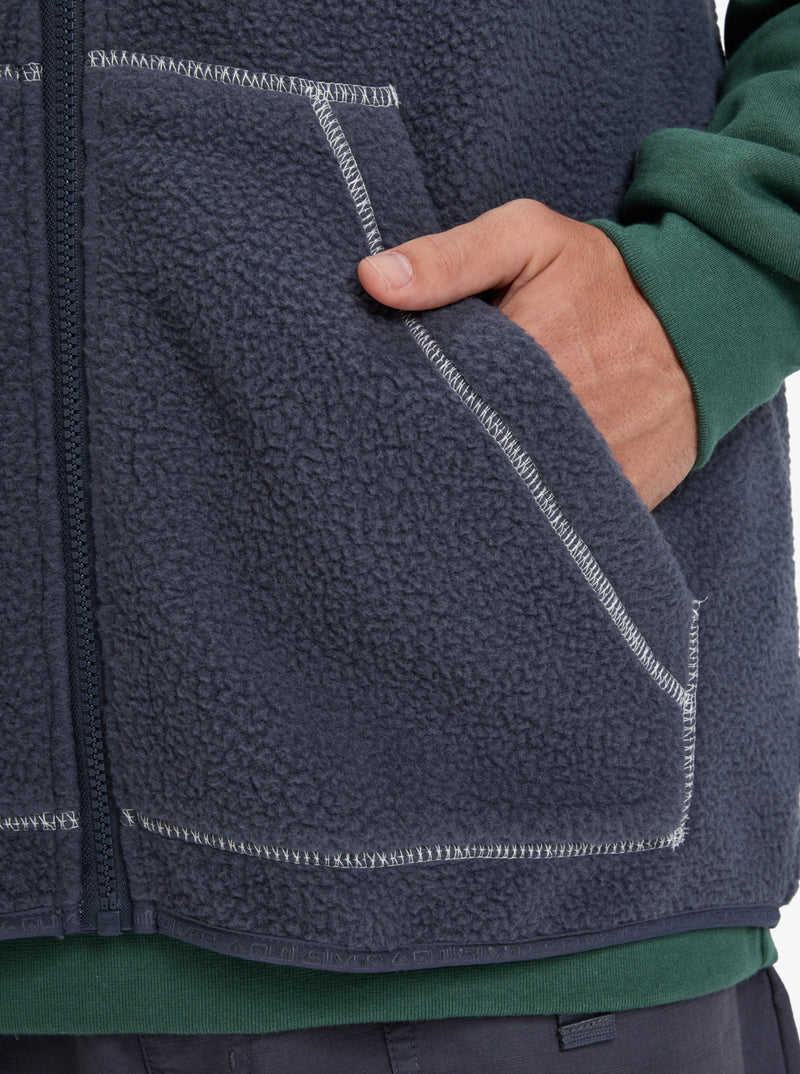 Load image into Gallery viewer, Quiksilver Men&#39;s Clean Coast Gillet Full Zip Fleece India Ink EQYPF03067-KSH0
