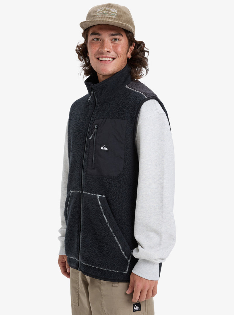 Load image into Gallery viewer, Quiksilver Men&#39;s Clean Coast Gillet Full Zip Fleece Black EQYPF03067-KVJ0
