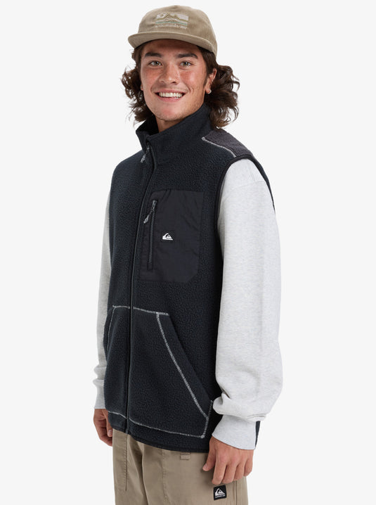Quiksilver Men's Clean Coast Gillet Full Zip Fleece Black EQYPF03067-KVJ0