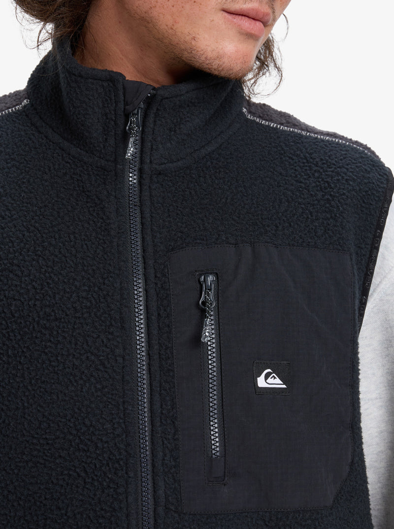 Load image into Gallery viewer, Quiksilver Men&#39;s Clean Coast Gillet Full Zip Fleece Black EQYPF03067-KVJ0
